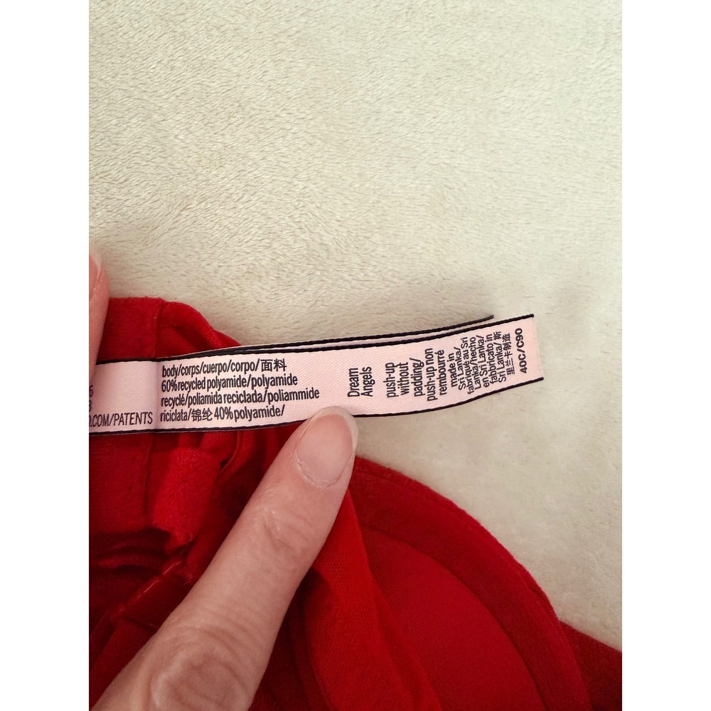 Victoria's Secret Dream Angels Red Lace Unlined Underwire Bra 40C 385074-QD4 - Picture 7 of 10